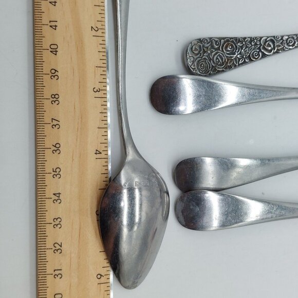 Vintage EPIC Stainless Flatware 4 Serving & 2 Dinner Spoons Lot Of 6 EPS18 - Picture 7 of 8